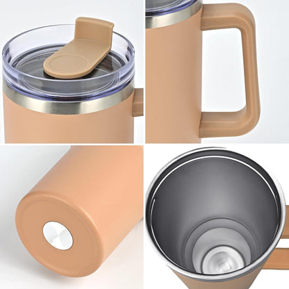 Trinkbecher 40oz 1200ml Edelstahl Thermobecher Deckel Strohhalm