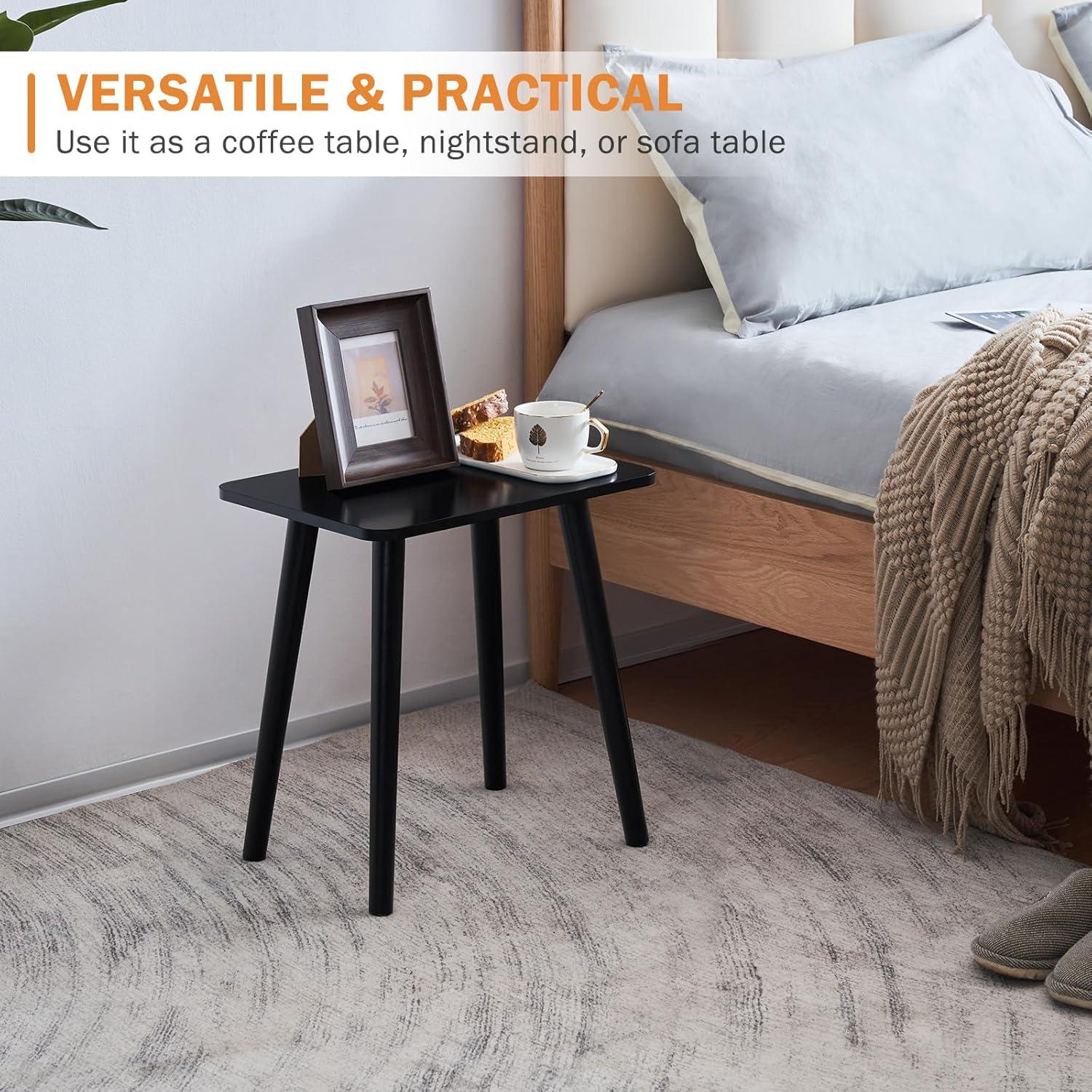 Beistelltisch Holz Schwarz 40x30x43 Stabil & elegant
