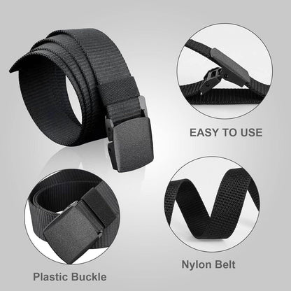2er-Pack hochwertiger Nylon-Arbeitsgürtel für Männer, verstellbarer Canvasgürtel