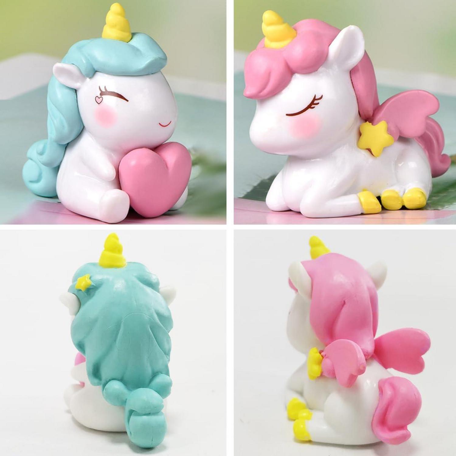Einhorn Tortendeko Set 5. Geburtstag Mädchen Cake Topper Figuren