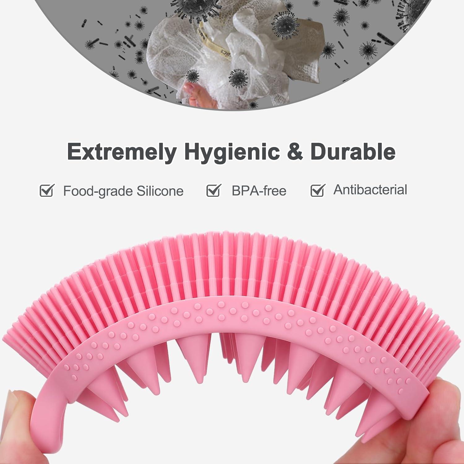 2-in-1 Silikon Körperschrubber Körperbürste Shampoo-Bürste