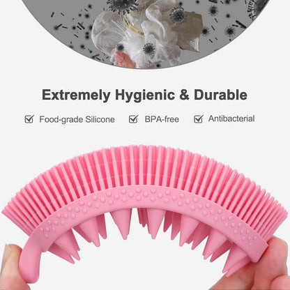 2-in-1 Silikon Körperschrubber Körperbürste Shampoo-Bürste
