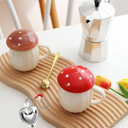 Niedliche Kawaii Pilztasse Set Tee Kaffee Tassen Geschenk Mädchen