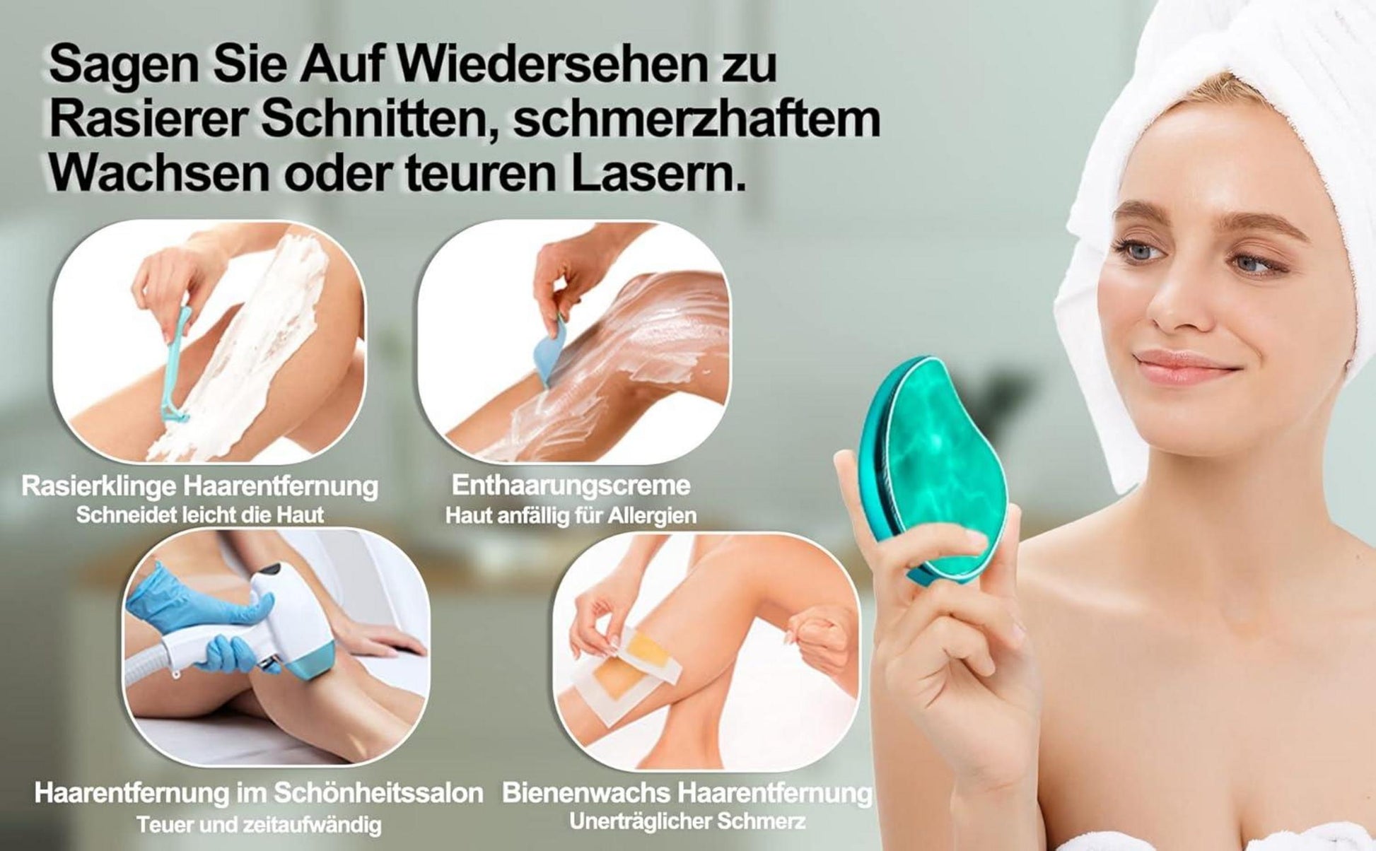 Nano Kristall Haarentferner Damen Schmerzloser Epilierer Hautoberfläche Erneuern