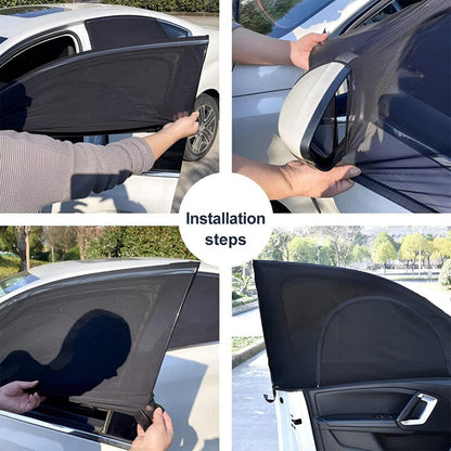 Autofensterjalousien 2-teilig UV-Schutz mit Reißverschluss