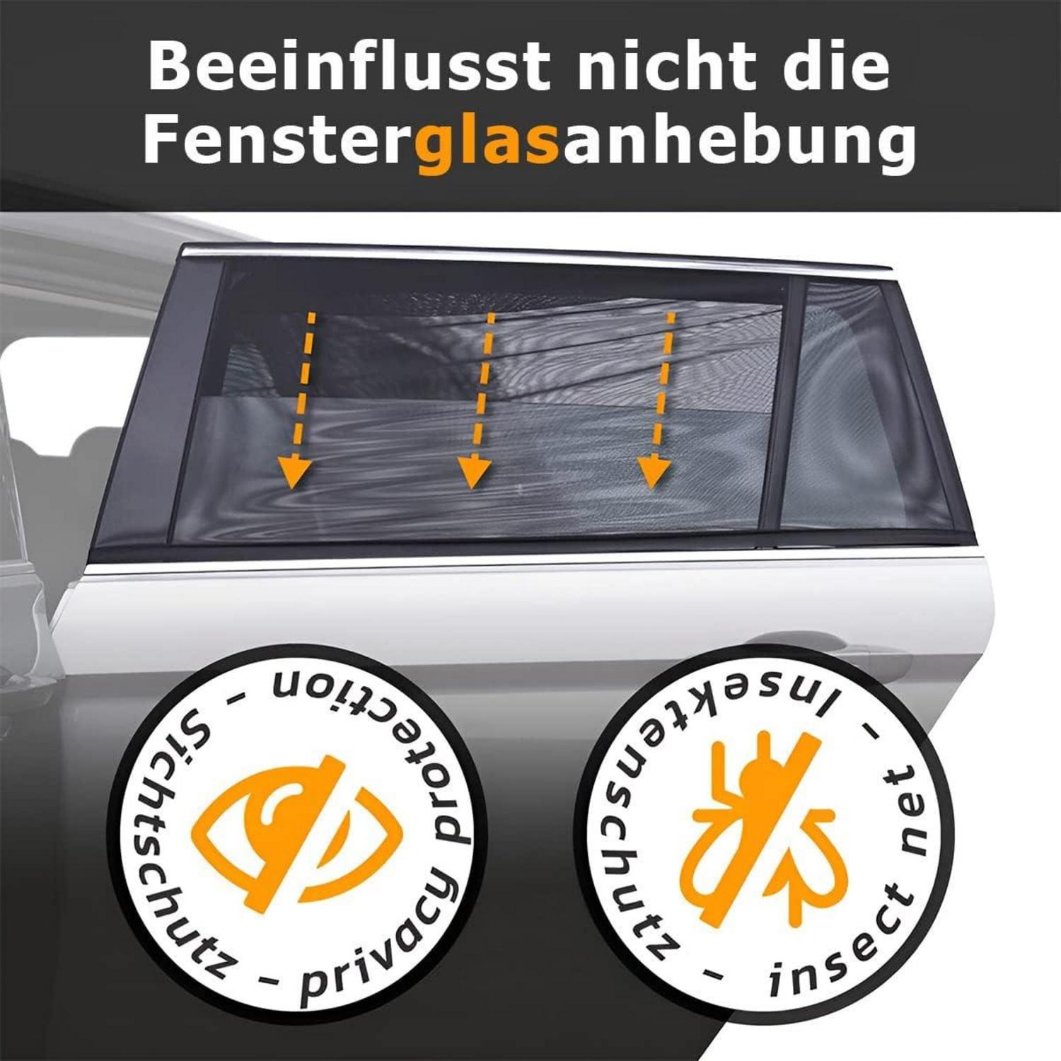 2er Set Autofenster Sonnenschutz UV-Schutz Reißverschluss Schutz