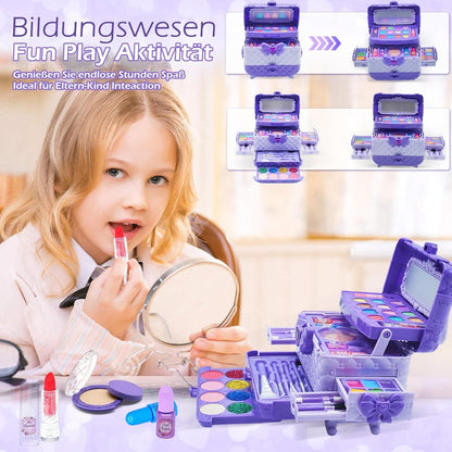 Kinder Schminkkoffer Mädchen Schminkset Make Up Spielzeug Geburtstags Geschenke 4-12Jahre Purple