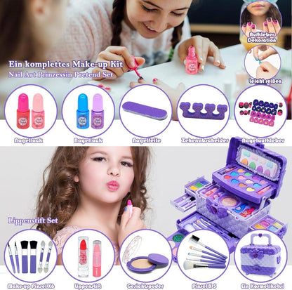 Kinderschminke Set Mädchen Kinder Make Up Schminkkoffer Spielzeug 4-12 Jahre