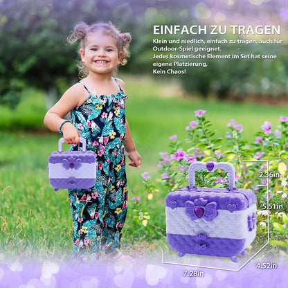 Kinderschminke Mädchen Make Up Set Schminkkoffer für Mädchen 4-12Jahre