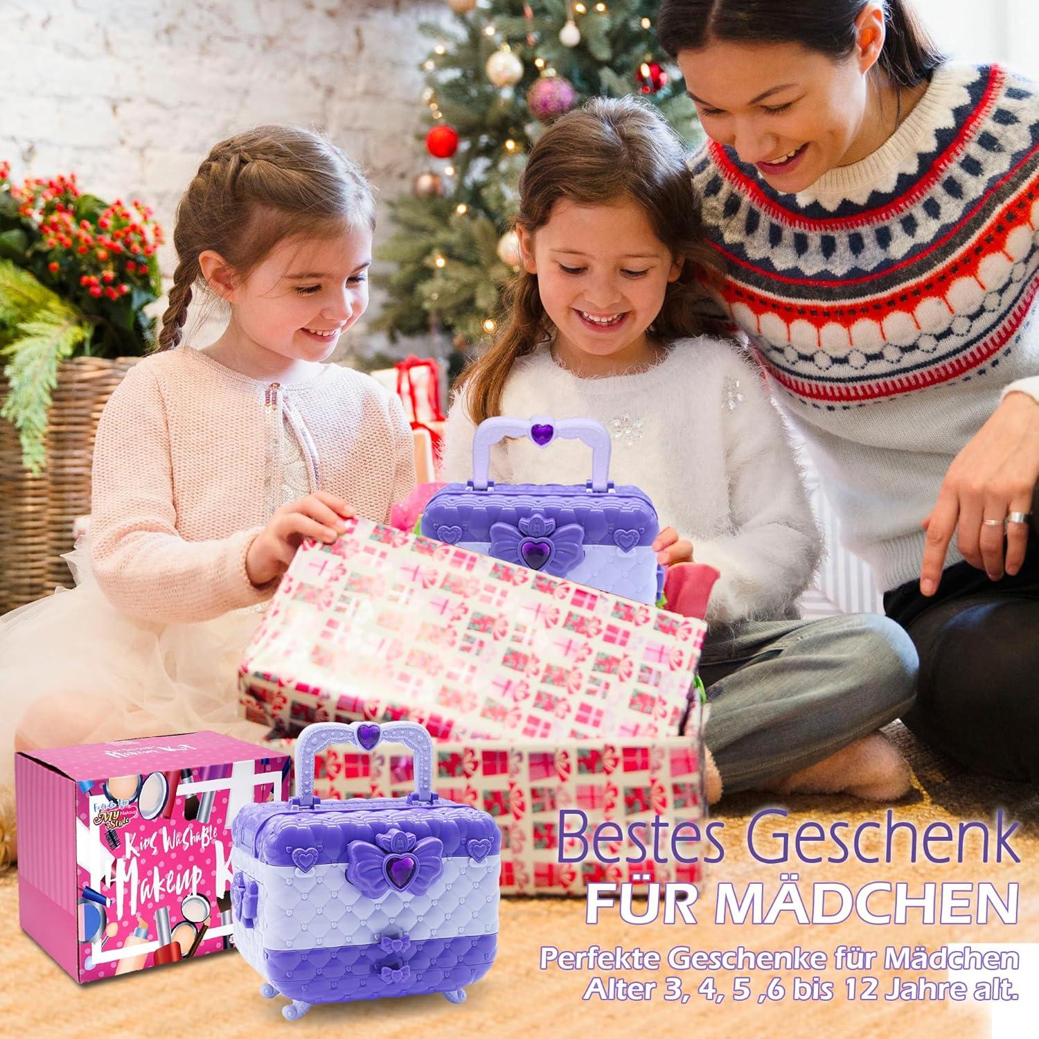 Kinderschminke Set Mädchen Kinder Make Up Schminkkoffer Spielzeug 4-12 Jahre
