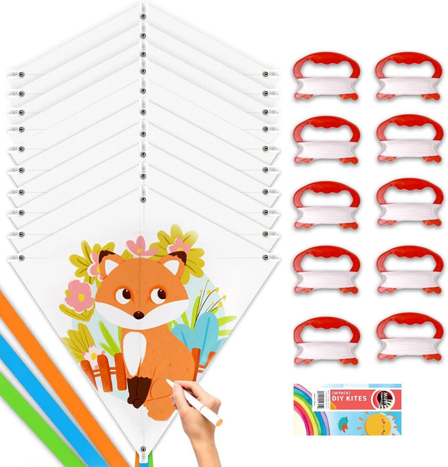 DIY Drachen für Kinder 10er Set - Dekorieren Maldrachen Party Pack
