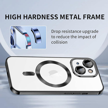 Magnetische iPhone 13 Hülle MagSafe Stoßfest Anti-Vergilbung Militärnorm Anti-Fingerabdruck klar schlank schwarz