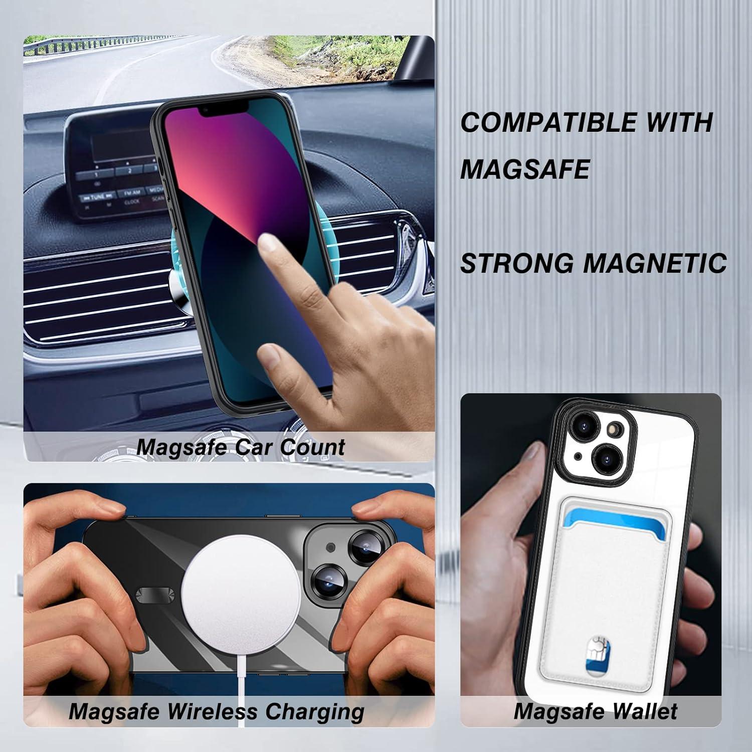 Magnetische iPhone 13 Hülle MagSafe Stoßfest Anti-Vergilbung Schwarz