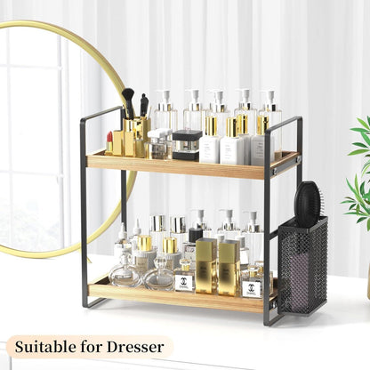 LEMIKKLE Badezimmer-Organizer mit Korb und Aufbewahrung, Hautpflege-Organizer für Schminktisch und Badezimmer