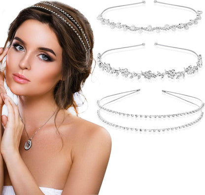 Braut Haarreif Set Perlen Strass Blumen Hochzeit Haarschmuck