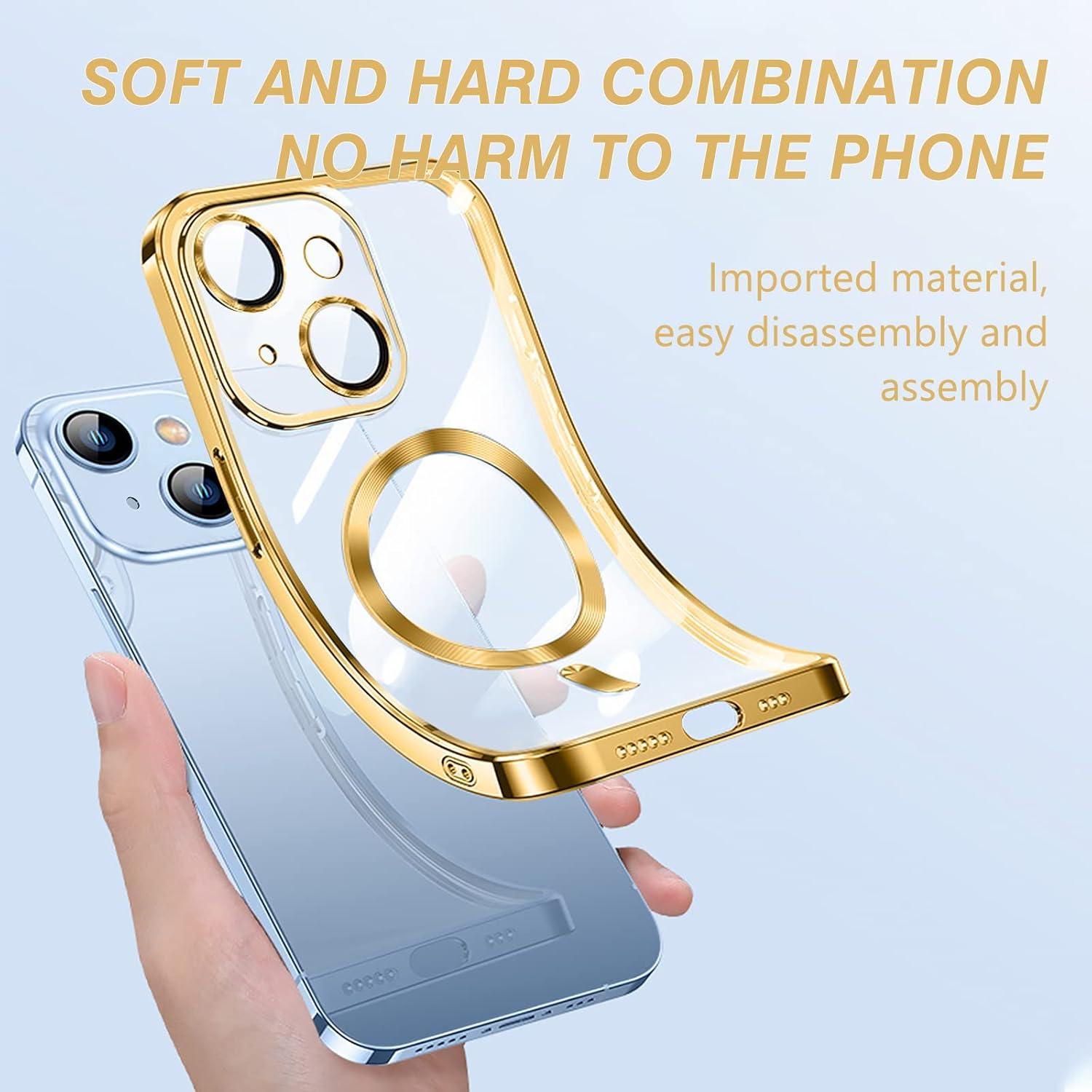 Magnetische iPhone 13 Hülle MagSafe Stoßfest Anti-Vergilbung Gold