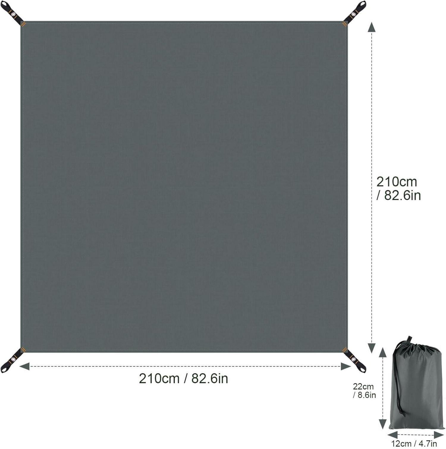 Wasserdichte Picknickdecke 210x210cm Camping Strandmatte Heringe und