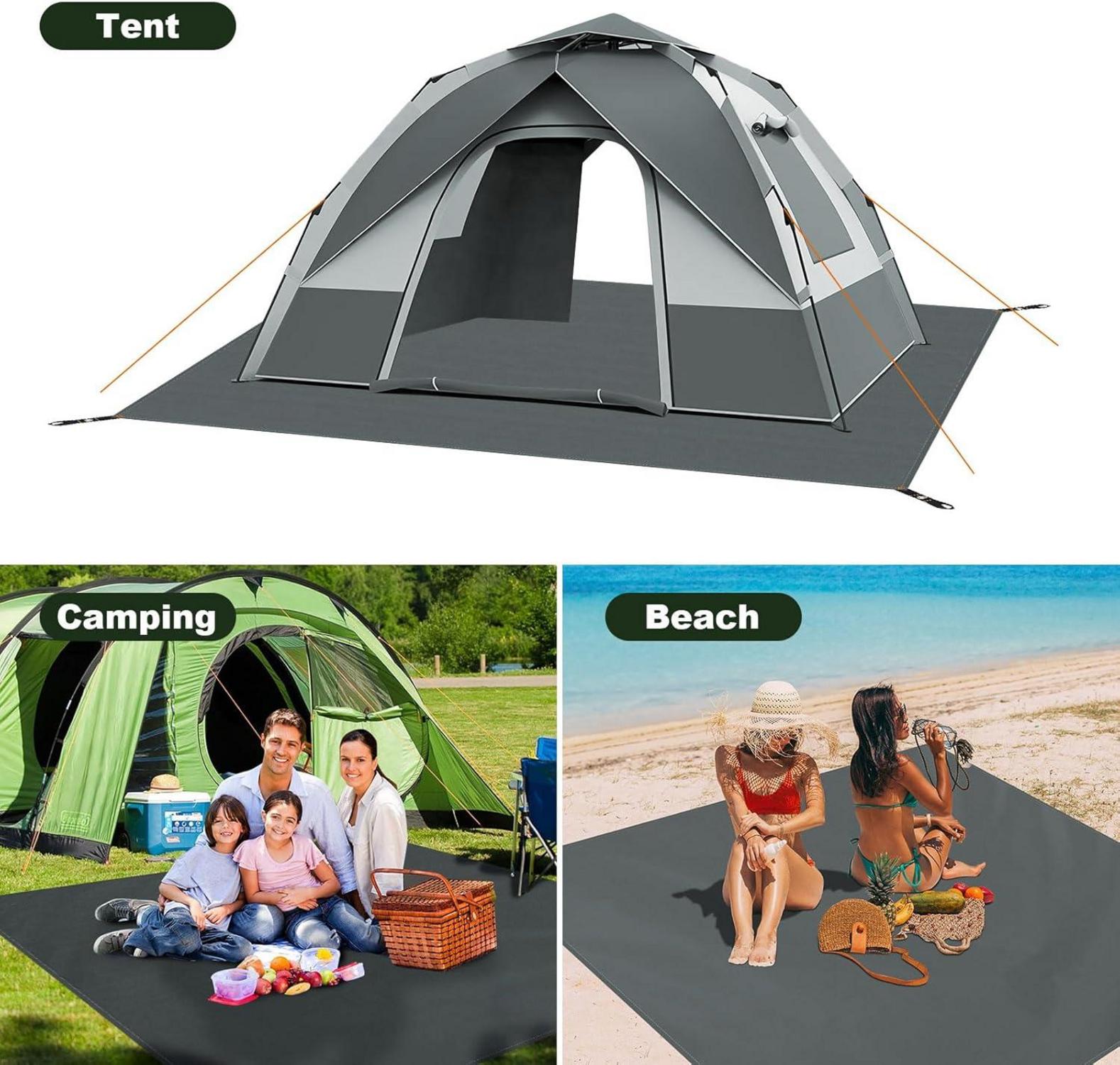 Odoland Picknickdecke 210x210cm wasserdicht Camping Strandmatte
