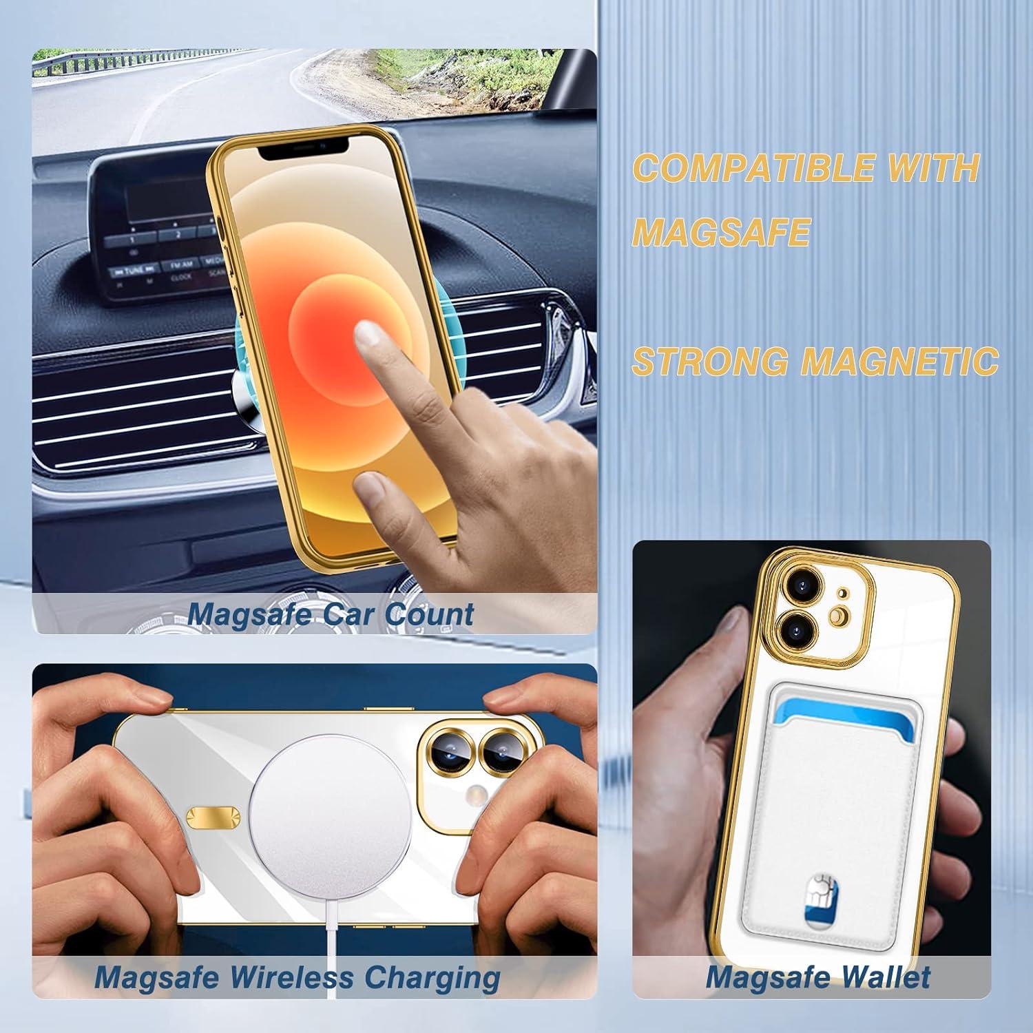 Magnetische iPhone 12 Hülle MagSafe Stoßfest Anti-Gelb