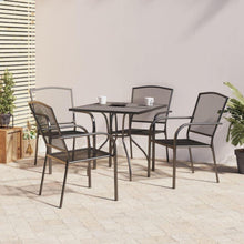 vidaXL Garten Essgruppe 5tlg. Anthrazit Stahl Tisch 4 Stühle