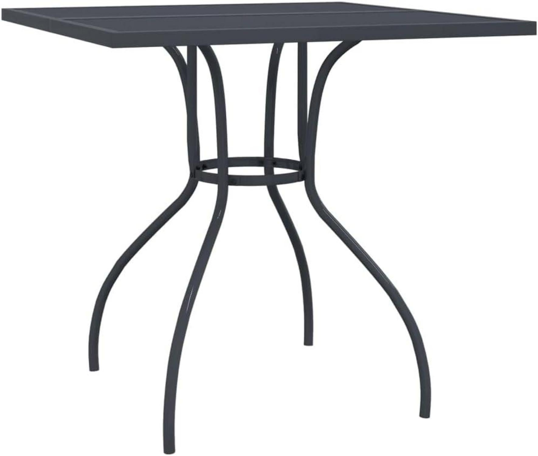 Garten Essgruppe 5-TLG. Tisch 4 Stühle Anthrazit Stahl Hochwertiges Outdoor Set