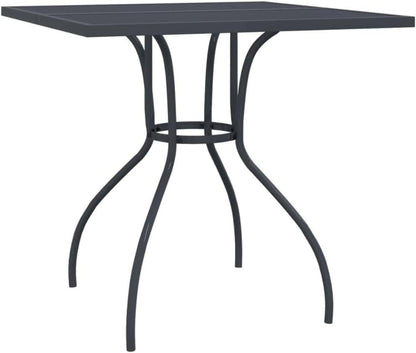 Garten Essgruppe 5-TLG. Tisch 4 Stühle Anthrazit Stahl Hochwertiges Outdoor Set