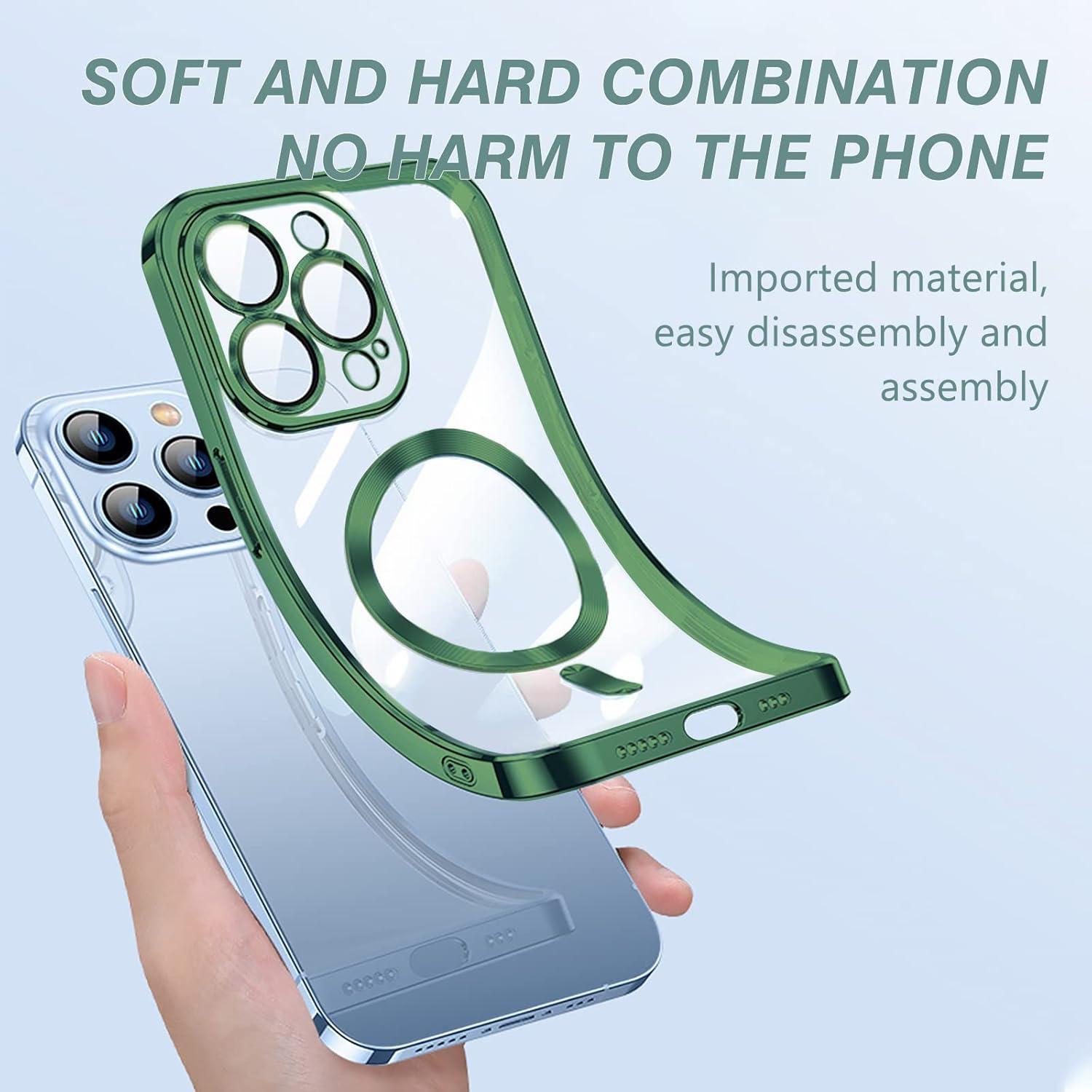Magnetische iPhone 11 Pro Hülle Stoßfest Anti-Vergilbung Klar Grün