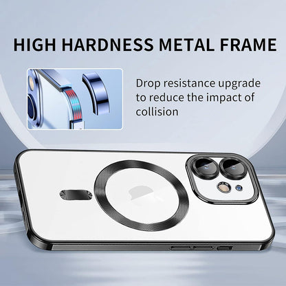 Magnetische iPhone 12 Hülle mit MagSafe Stoßschutz Anti-Vergilbung - Schwarz