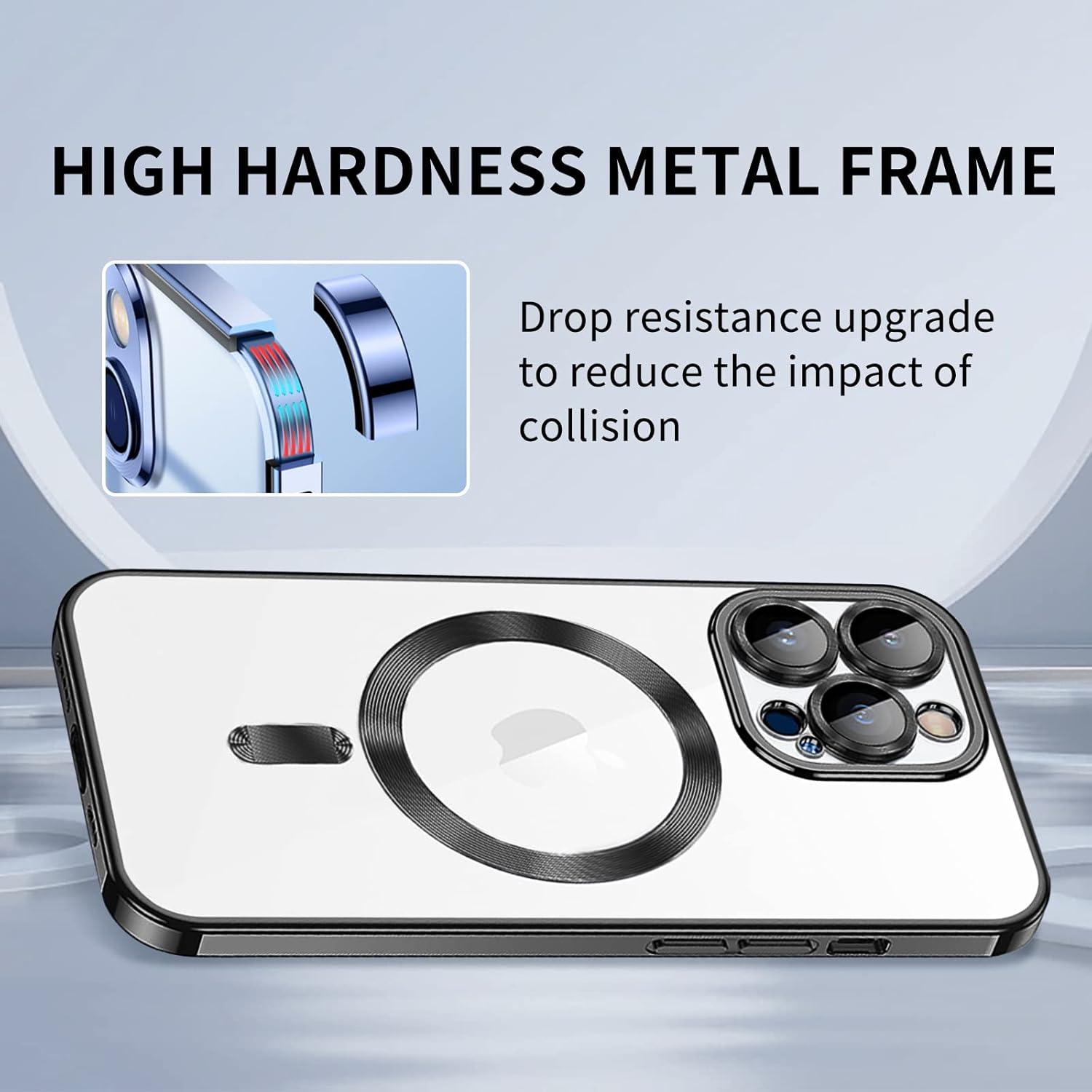 Magnetische iPhone 13 Pro Hülle MagSafe Anti-Vergilbung Schwarz