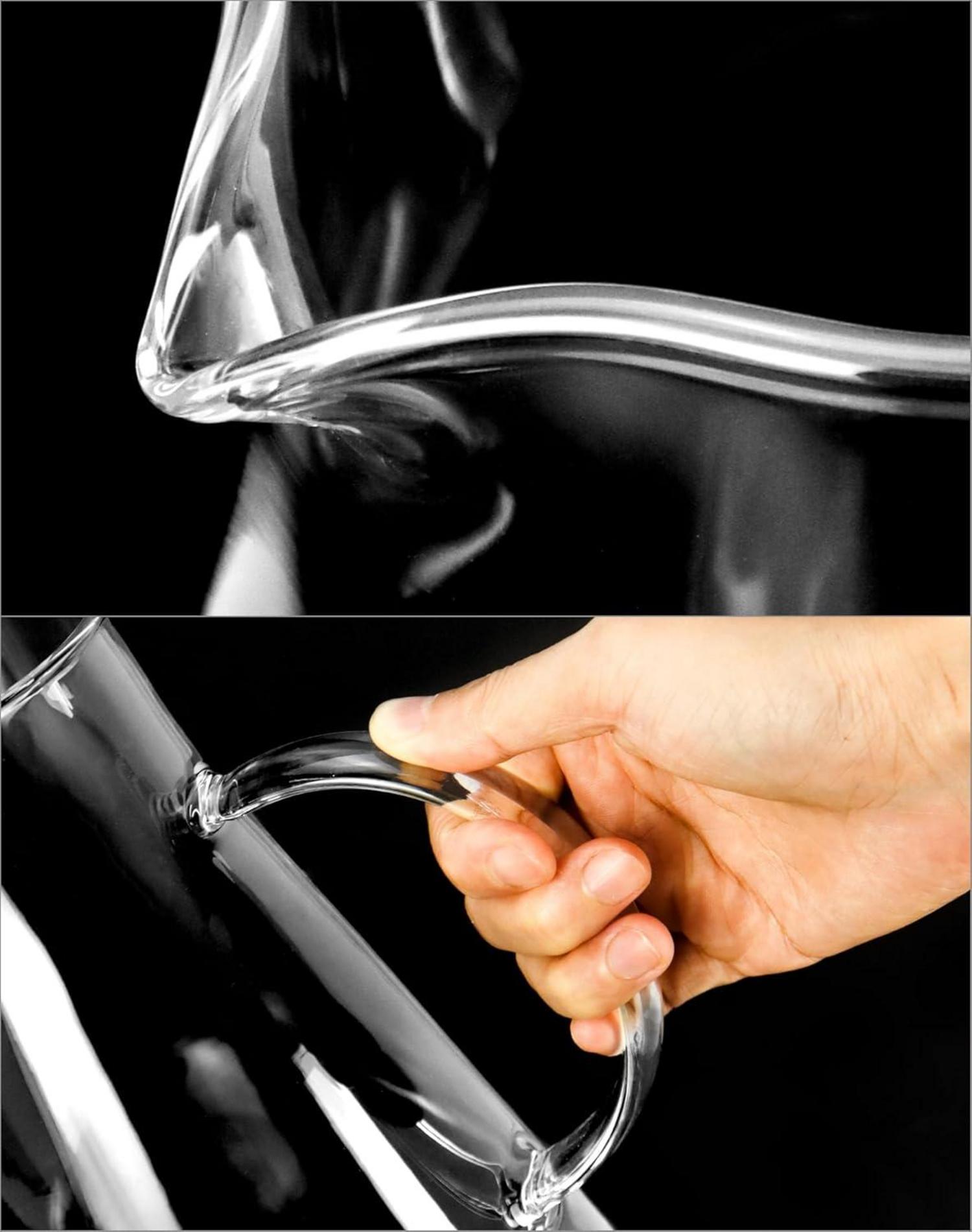 2.0 Liter Borosilikatglas Karaffe mit Deckel - Glaskaraffe für Wasser und Saft