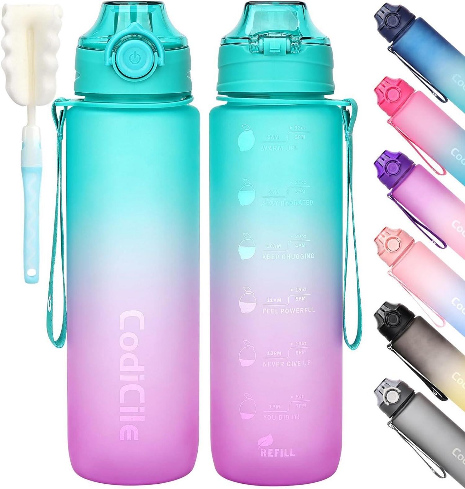 Sport Trinkflasche 1L BPA freie Wasserflasche auslaufsicher für