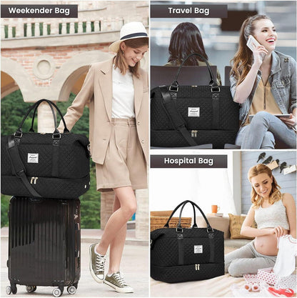 Reisetasche Damen Sporttasche Groß mit Schuhfach Nassfach Weekender