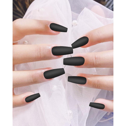 Lange Matt Sarg Nägel zum Aufkleben, Ballerina Press on Nails Kit 24er Pack