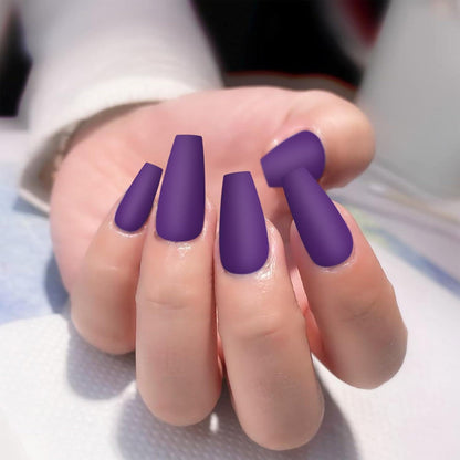Lange Matt Sarg Nägel zum Aufkleben, Ballerina Press on Nails Kit 24er Pack