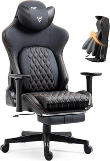 Ergonomischer Gaming Stuhl mit Fußstütze und 3D Armlehnen, 180 kg