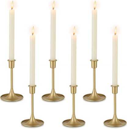 Goldener Kerzenständer 6er Set Stabkerzenhalter Weihnachten