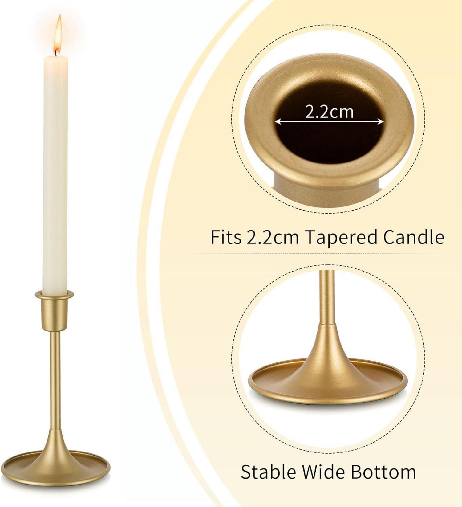 Kerzenständer Gold Stabkerzen Weihnachten 6er Set Holdeko