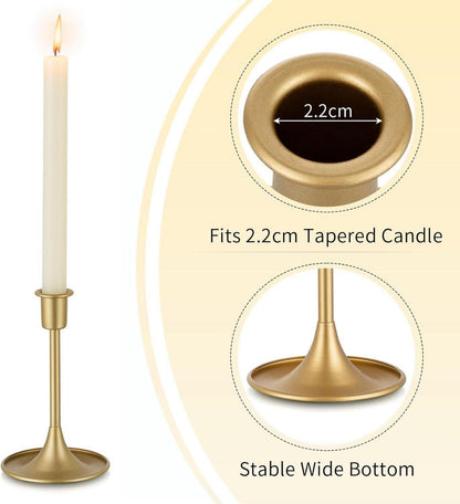 Kerzenständer Gold Stabkerzen Weihnachten 6er Set Holdeko
