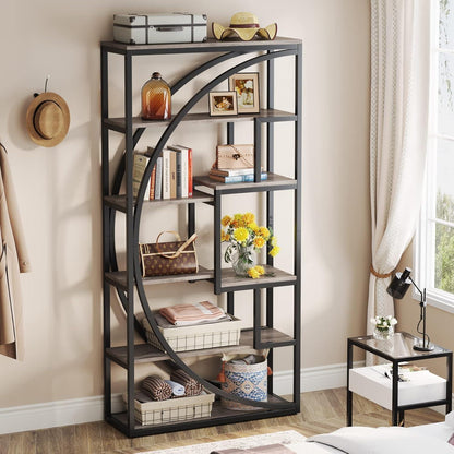Industrielles Bücherregal 180cm – Vintage Grau, 5-Stöckig