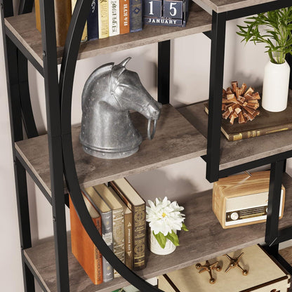 Industrielles Bücherregal 180cm – Vintage Grau, 5-Stöckig