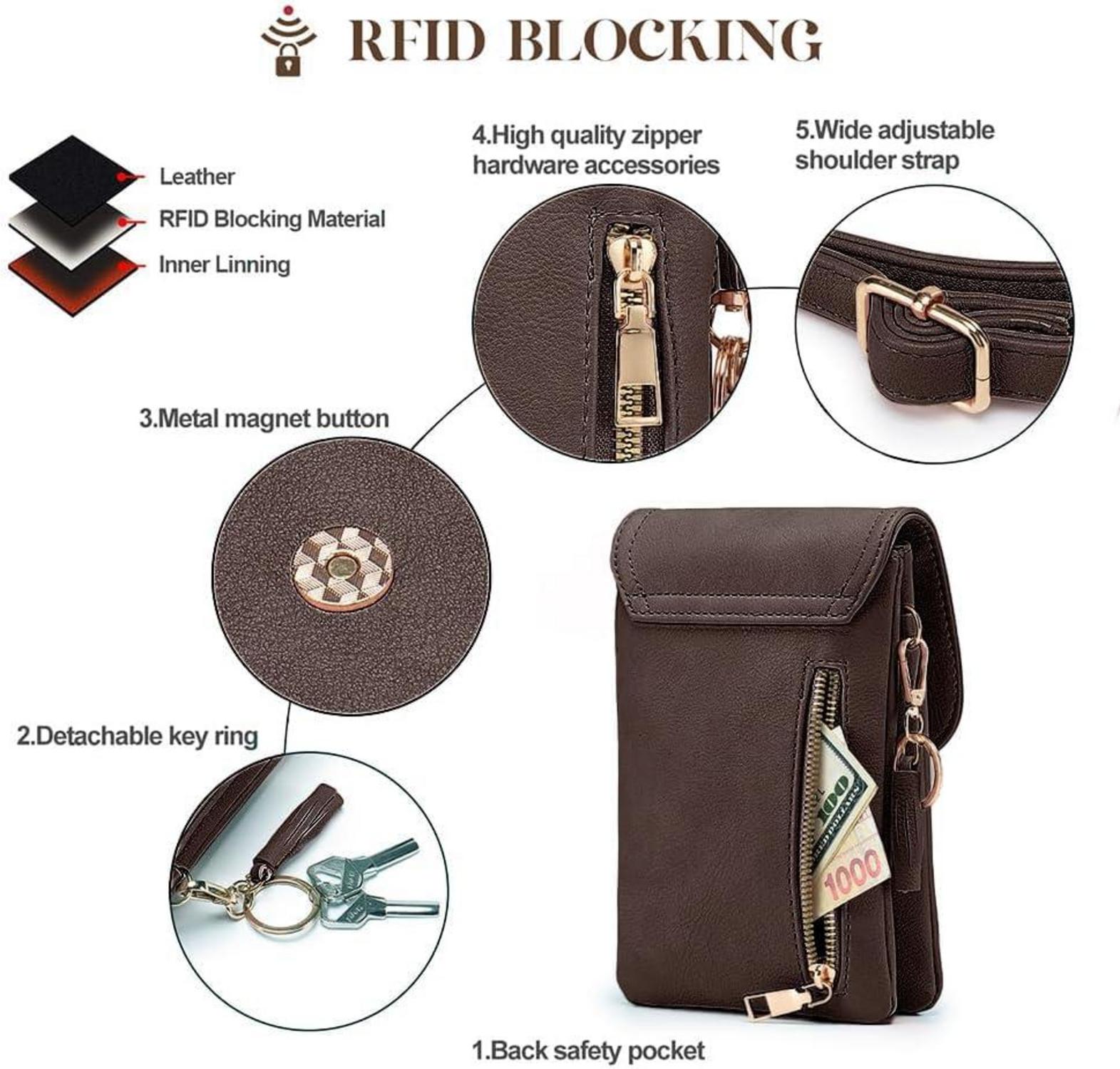 Kleine Damen Handytasche mit Geldbörse und verstellbarem Riemen