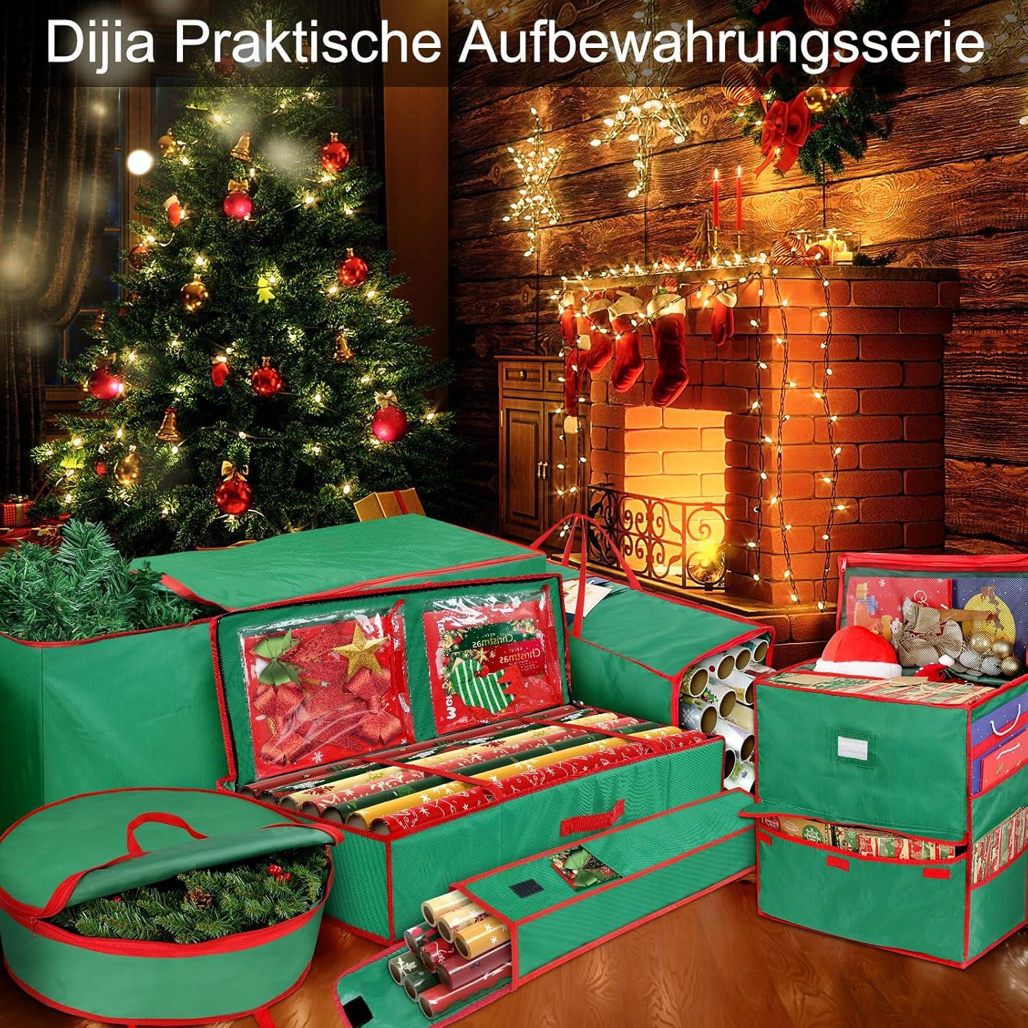 2er Set Geschenkpapier Aufbewahrungstasche mit Vordertasche - Haltbarer Stofforganizer - Platz für mehr als 9 Rollen - 74x14x14 cm