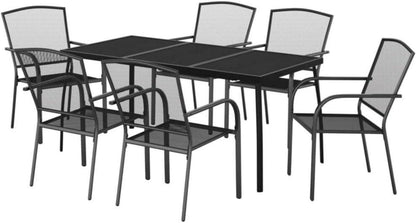Garten Essgruppe 5-TLG. Tisch 4 Stühle Stapelbar, Gartengarnitur Set