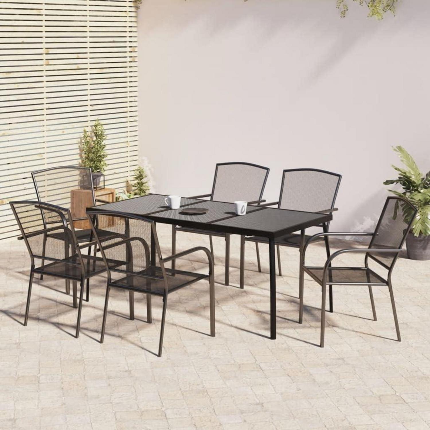 vidaXL Garten Essgruppe 5-TLG. Tisch 4 Stühle Anthrazit