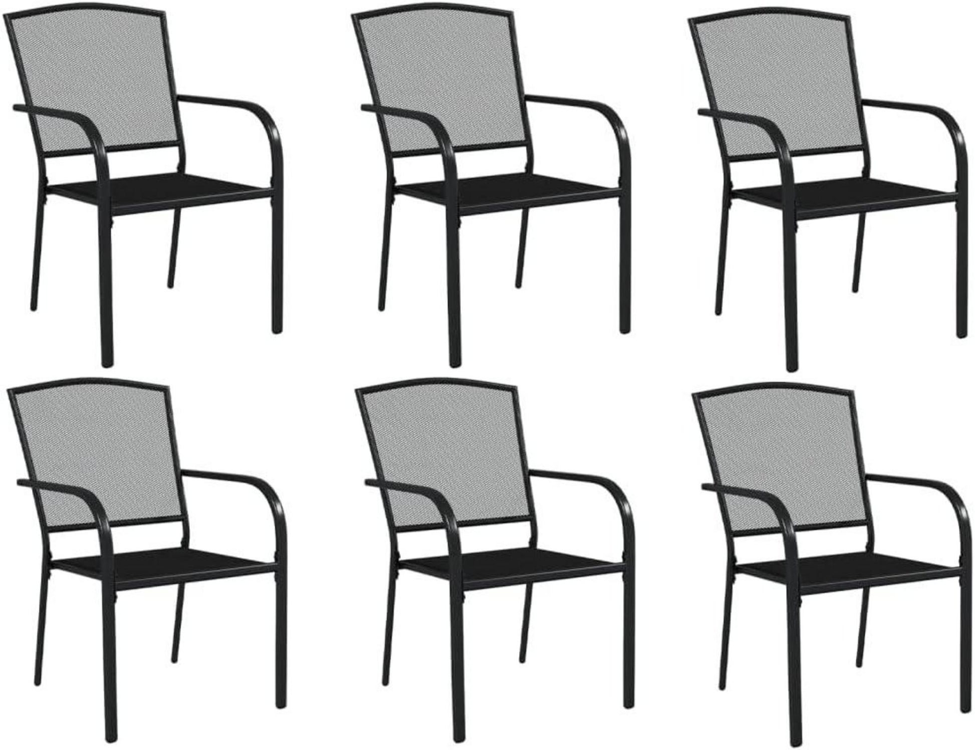 Garten Essgruppe 5-TLG. Tisch 4 Stühle Stapelbar, Gartengarnitur Set