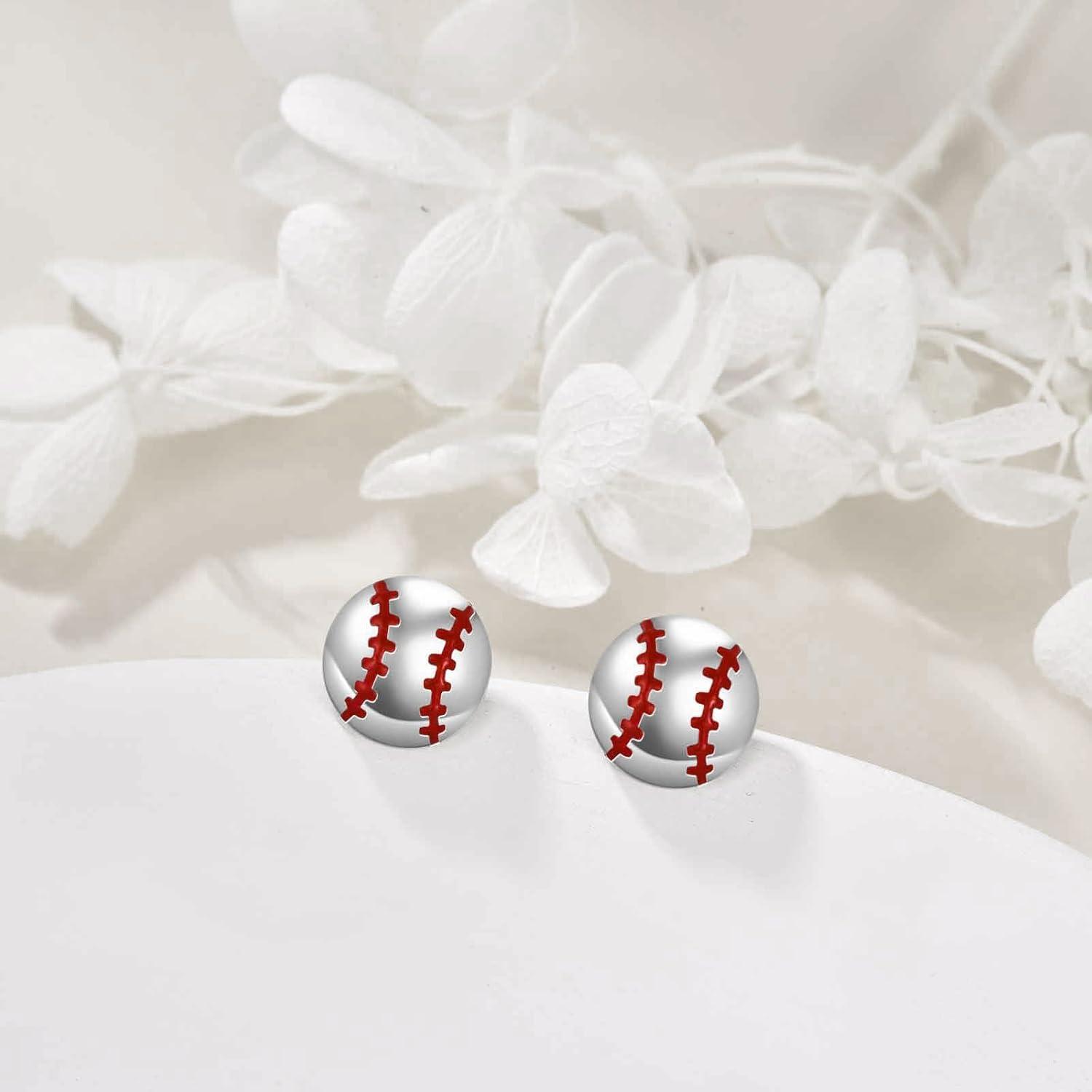 925 Sterling Silber Sport Ohrstecker Baseball Tennis Fußball