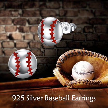 925 Sterling Silber Sport Ohrringe Ohrstecker Baseball Tennis Fußball