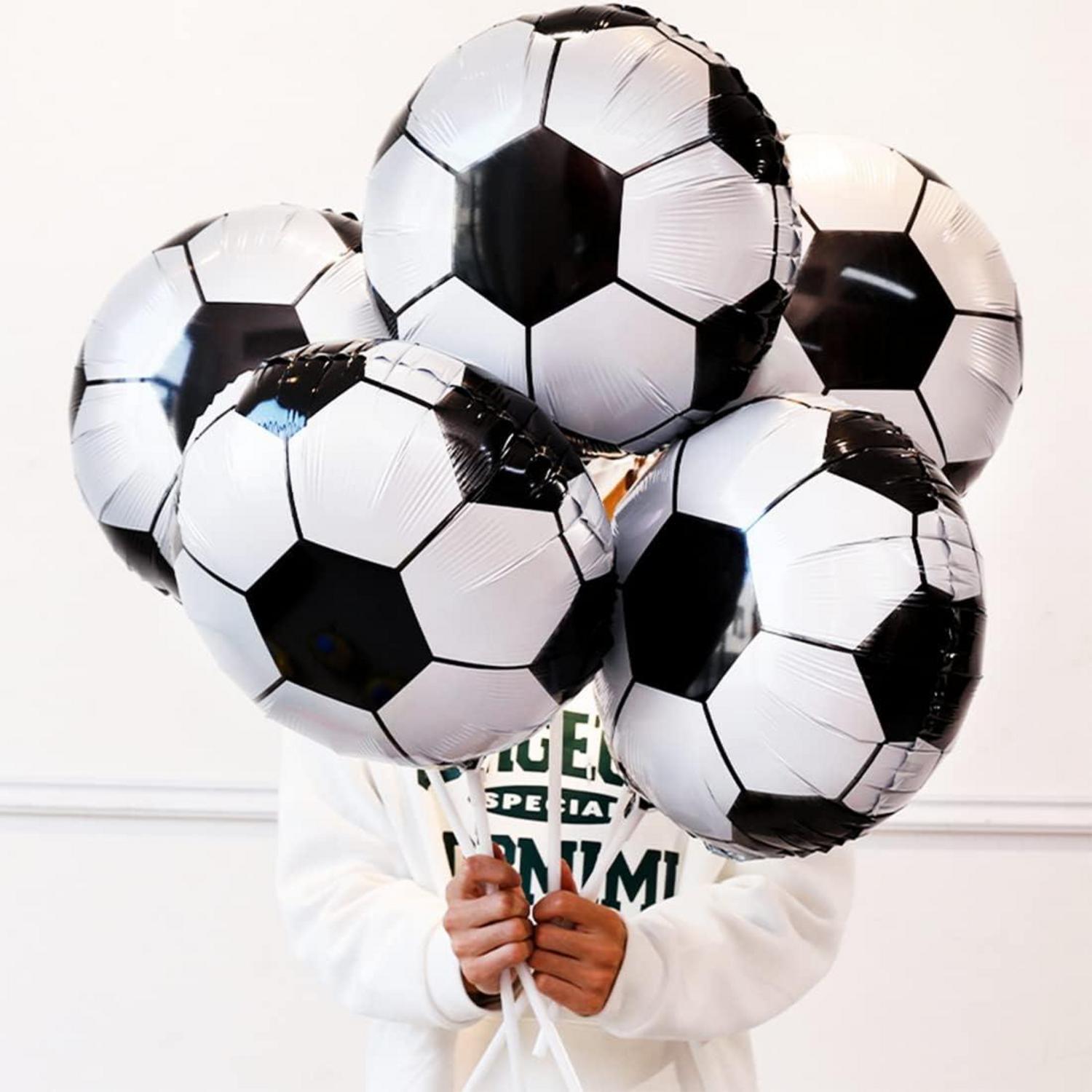Fußball Trophäe Folienballon + 10x Fußball Luftballons Set