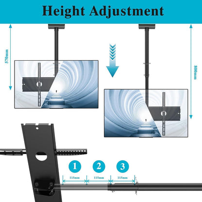 TV Deckenhalterung Höhenverstellbar Schwenkbar Neigbar 40-65