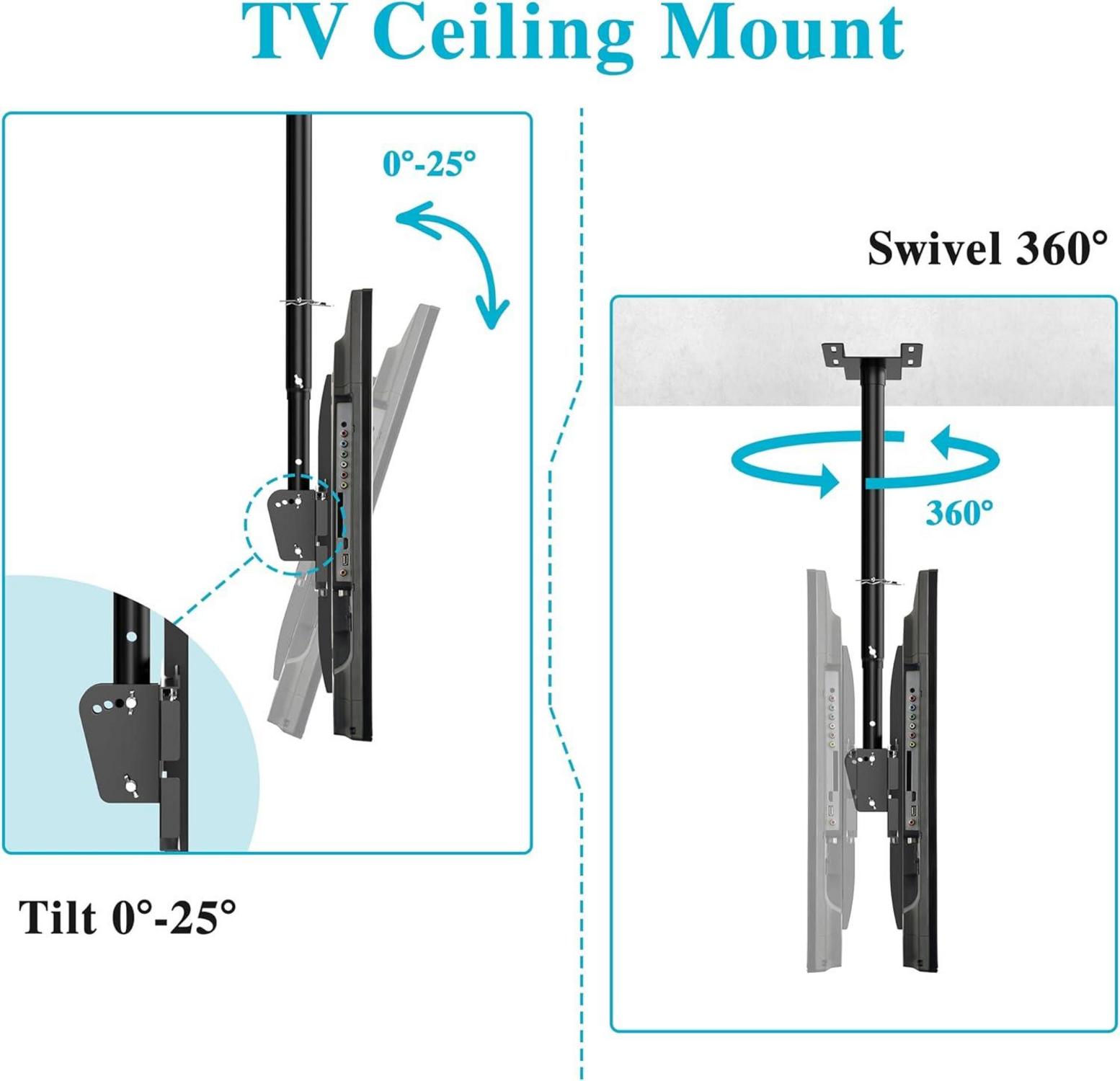 TV Deckenhalterung Höhenverstellbar Schwenkbar Neigbar 40-65